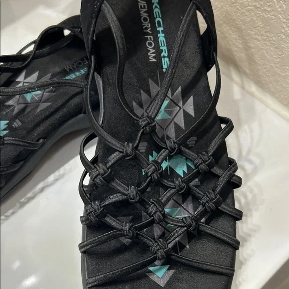 Skechers Women's Black Strappy Sandals - Picture 3 of 7